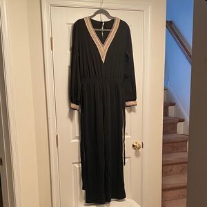 Black Jumpsuit with Gold Accents…size XL